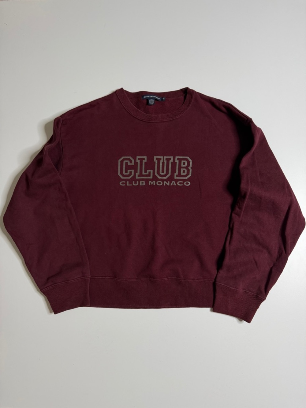 Vintage Club Monaco Crewneck Sweatshirt Mens XXL Burgundy Maroon